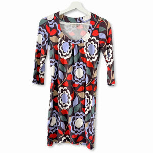 Boden Floral Scoop Neck Dress Size 4 Mod Retro Artsy
